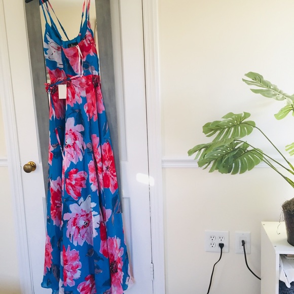 Lulu's Always There For Me Floral Print Wrap Maxi Dress Fairycore Feminine - Picture 15 of 16